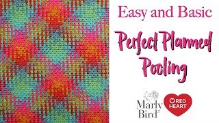 Crochet Planned Pooling Made Easy with Moss Stitch New Yarn by Red Heart Right Handed [upl. by Nesrac]