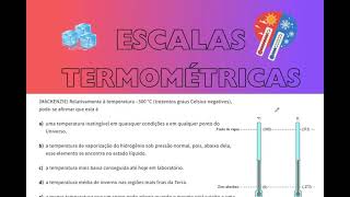 ESCALAS TERMOMÉTRICAS 3 Relativamente à temperatura –300 °C trezentos graus Celsius negativos [upl. by Anoik408]