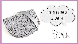 Torebka Jodełka na szydełku ze sznurka poliestrowego  Herringbone crochet bag tutorial PIMOtki [upl. by Anigal467]