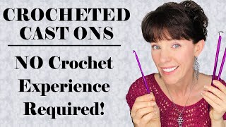 How To Cast On with a Crochet Hook Continental  American Style Demos knitting castingon [upl. by Ayana]