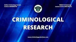 CRIMINOLOGICAL RESEARCH [upl. by Derfnam]