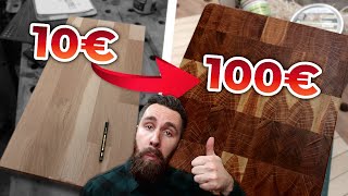 AUS DEM BAUMARKT  MIT DIESEM TRICK Stirnholz Schneidebrett ganz einfach bauen  WickisWelt DIY [upl. by Ettelocin]