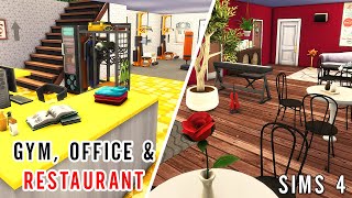 Sims 4 Tartosa Gym Office amp French Restaurant Speed Build  Part 2 [upl. by Kettie]