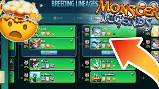 NEW LINEAGES BREEDING UPDATE  HOW TO GET FREE MYTHICS IN MONSTER LEGENDS [upl. by Yajet150]