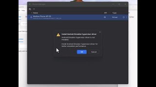 Android Emulator hypervisor driver is not installed Solución [upl. by Anaet319]