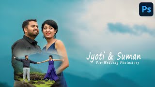 Double Exposure Photoshop  Prewedding Photo Retouching [upl. by Adolphus558]