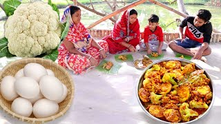 ফুলকপির সাথে ডিম দিয়ে এই রেসিপি খেয়ে বাড়ির সবাই অবাক হয়ে গেল😳cauliflower egg recipe [upl. by Auhsot]