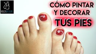 Cómo pintarse las uñas de los pies rojo  How to paint your toenails red [upl. by Arymahs]