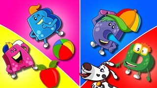 ABCD  Learn Alphabets A to D  Cartoons For Children by ABC Monsters [upl. by Norbie]