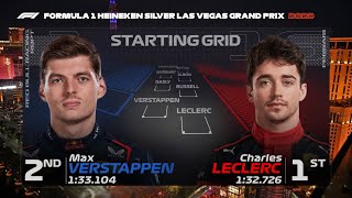 F1 Starting Grid For The 2023 Las Vegas Grand Prix [upl. by Jannelle]