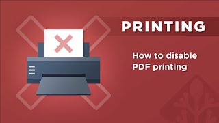 Disable PDF Printing How to prevent a PDF from being printed [upl. by Maurita]