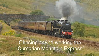 Chasing Black 5 44871 working the Cumbrian Mountain Express  03082024 [upl. by Mylan822]