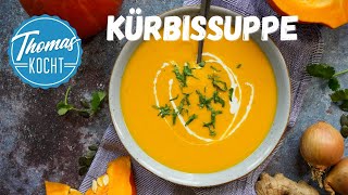 Kürbissuppe mit Ingwer und Kokosmilch  Hokkaido Kürbis [upl. by Shamus]