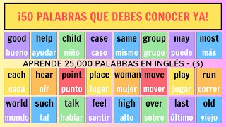 3Aprende las 50 Primeras Palabras en Inglés que Necesitas para Iniciar tu Viaje Lingüístico [upl. by Aened]