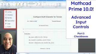 Mathcad Prime 100  Advanced Input Controls  Checkboxes [upl. by Barcroft]