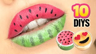 Die 10 SCHNELLSTEN Lippenbalsam DIYs Nutella Emoji amp Wassermelone 🍉😍 [upl. by Alexina]