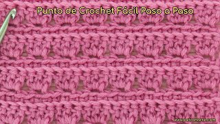 Punto Con Abanicos Simples A Crochet Paso A Paso Un Punto Ligero Rápido Y Muy Fácil [upl. by Ilrac]