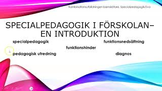 PPnr1 Specialpedagogik i förskolan En introduktion [upl. by Orenid]