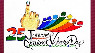 National Voters Day Drawing Easy Voter day poster  Date Of National Voters Day  Election [upl. by Airamat682]