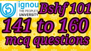 Bshf 101 mcq questions from 141 to 160 [upl. by Kauslick]