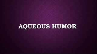 How to Pronounce Aqueous Humor [upl. by Annyl]