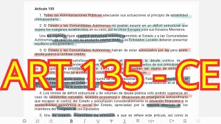 ARTÍCULO 135  Constitución Española  Estabilidad Presupuestaria  OPOSICIONES [upl. by Jessi883]