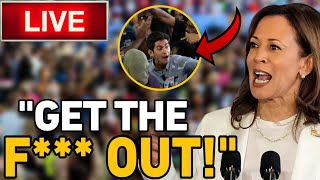 Kamala Harris LOSES CONTROL amp ATTACKS Protesters At Her Detroit Rally [upl. by Kitty444]