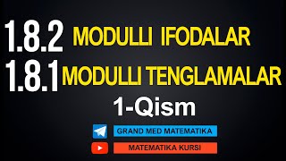 36Dars 181 Modulli Ifodalar 182 Modulli Tenglamalar [upl. by Chapell]