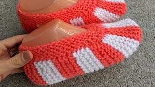 Flat Knit Striped Slippers Socks [upl. by Anelrac]