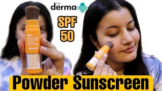 New Derma Co 100 Mineral Powder Sunscreen Honest Review amp Demo [upl. by Nawuj]