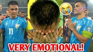 Sunil Chhetri gets VERY EMOTIONAL and CRIED after Final Match 😭💔 India Football News Facts [upl. by Tillman475]