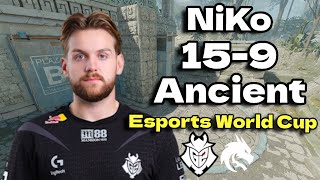 CS2 POV  G2 NiKo 159 vs Spirit Ancient Esports World Cup 2024 [upl. by Ledoux]