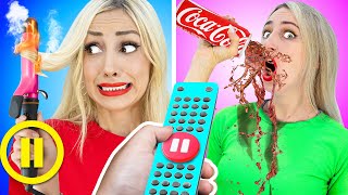 EXTREME PAUSE CHALLENGE FOR 24 HOURS CRAZY AND FUNNY PRANKS FOR FRIENDS AND FAMILY [upl. by Vivle]