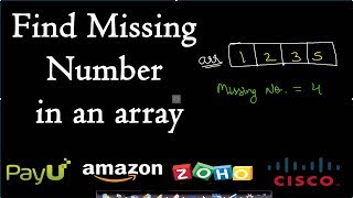 Find missing number in an array [upl. by Amos845]