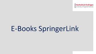 EBooks auf SpringerLinks herunterladen [upl. by Crenshaw423]