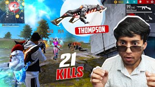 New Thompson😍 Solo Vs Squad Pro Lobby 21 Kills Gameplay  Free Fire Max [upl. by Idalina]