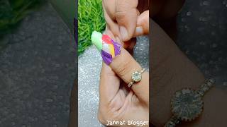 Colorful nailart design 💛💗💜💚 shorts jannatblogger nailart naildesign bhootfmemailstory bhoot [upl. by Chavez]