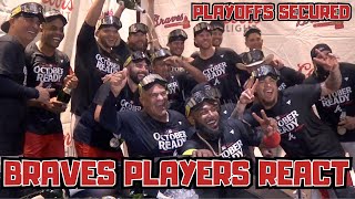 Braves advance to Playoffs Players React [upl. by Klaus980]