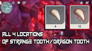 All 4 Locations of Strange toothDragon Tooth  Genshin Impact [upl. by Maggs218]