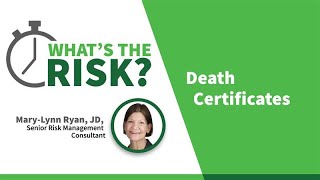 Two Minutes What’s the Risk Death Certificates [upl. by Donnell]