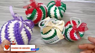 🎄 ESFERAS NAVIDEÑAS ESPIRAL ☃️ tejidas a crochet 🧶 Hermosas y muy fácil de hacer 🤞🏻 [upl. by Ahsitneuq]