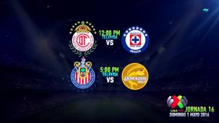 LIGA MX ★ JORNADA 16 ★ DOMINGO 1 MAYO 2016 ★ HORARIOS ★ PARTIDOS [upl. by Fitalludba]