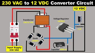 AC to DC Converter Circuit Diagram with voltage regulator for 12v Battery ChargerTheElectricalGuy [upl. by Nylrahs]