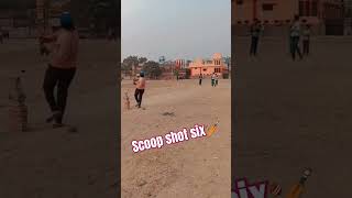 Scoop shot six run🏏🏏🎉viralvideo cricket trending [upl. by Yelrebmik]