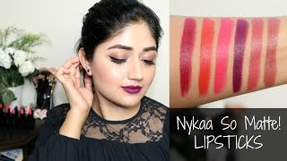 Nykaa Matte Lipsticks  Swatches Review  corallista [upl. by Sivram458]