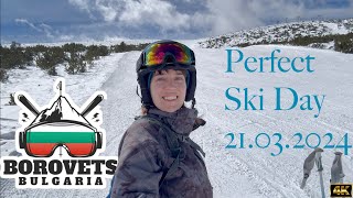 Skiing in Borovets in March 2024 Amazed with the Perfect Ski Conditions at Markudjik Ski Center [upl. by Trixy]