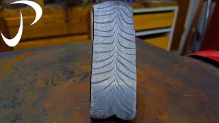 Making A Feather Damascus Chef Knife [upl. by Nnairam]