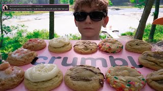 ASMR Crumbl Cookies Milk Chocolate Chip Strawberry Crumb Cake Cake Batter Blondie Nilla Cupcake [upl. by Reece]