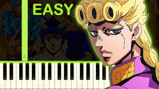 GIORNOS THEME  JoJos Bizarre Adventure  EASY Piano Tutorial [upl. by Cy]