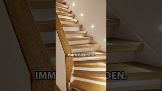 VorherNachher zur Treppenrenovierung😍 renovieren handwerk diy treppen renovation wood holz [upl. by Kirima]